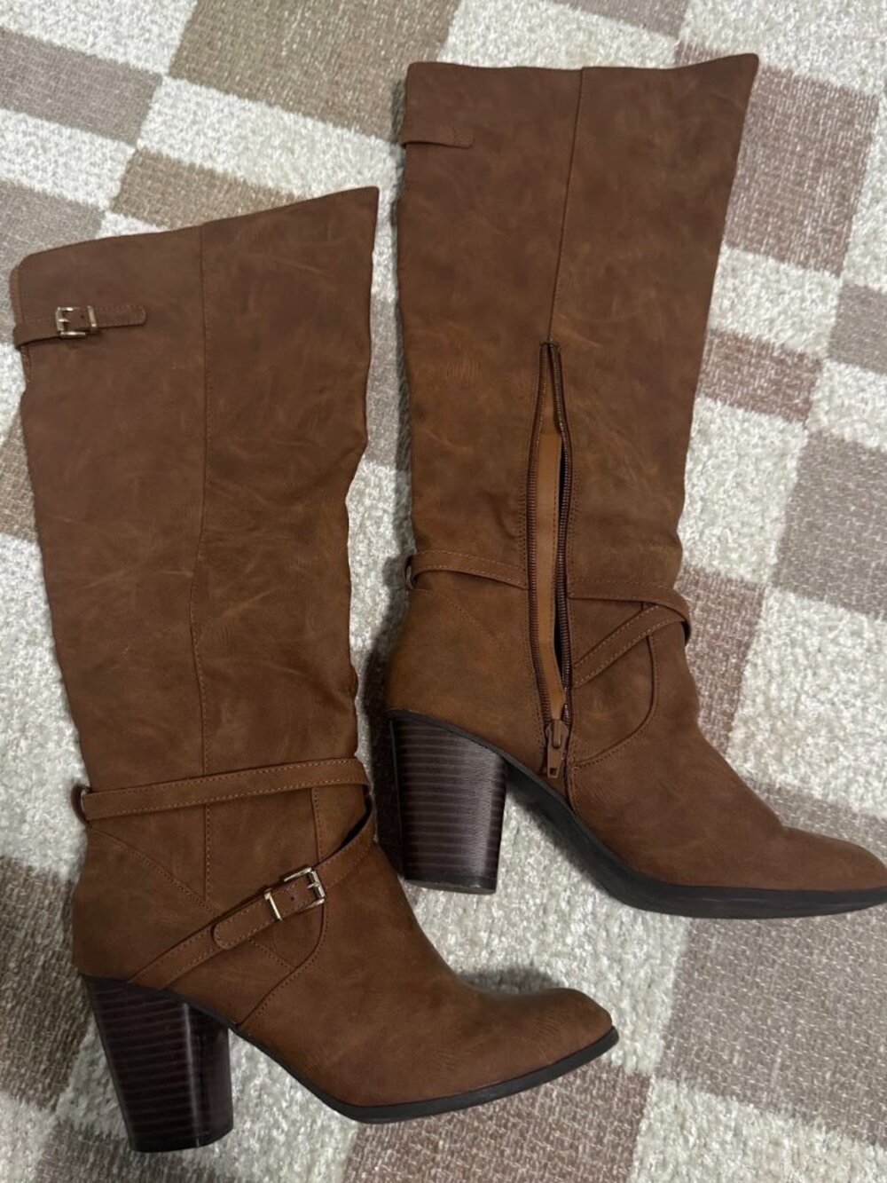 Madden Girl Davvis Tall Heeled Boots Women’s Size 8.5 Brown Riding Boots